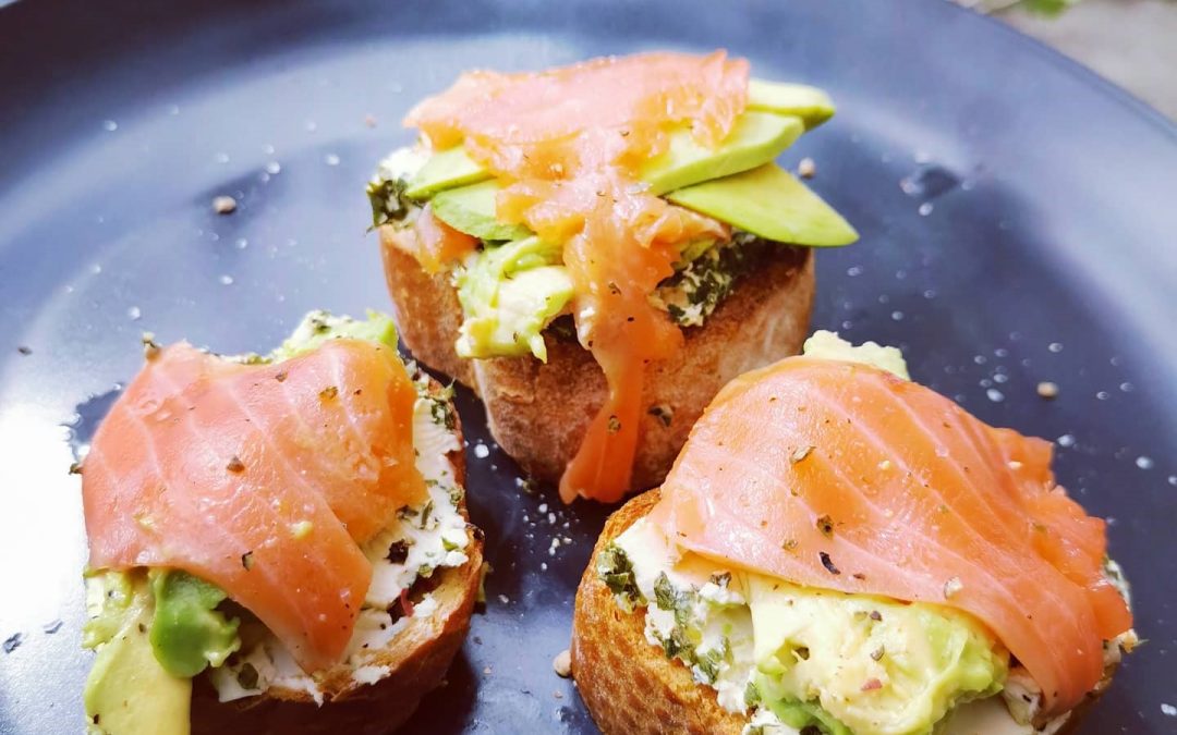 Salmon Garlic & Chive Cream Cheese on Sourdough