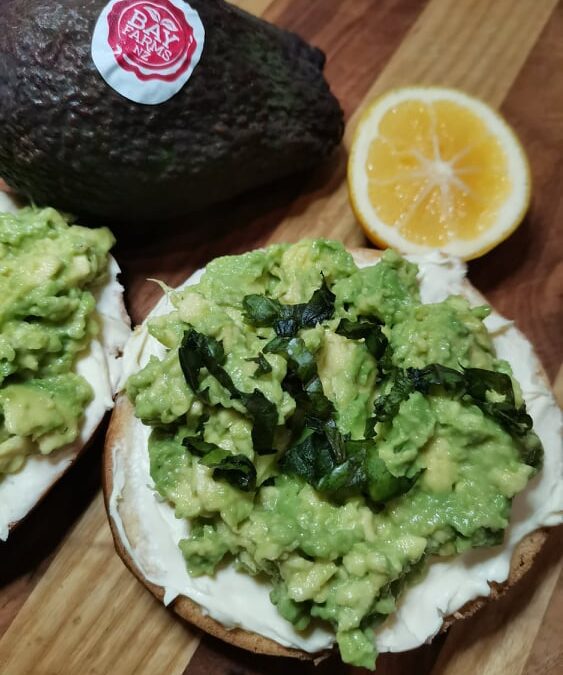 Toasted Bagel with Avocado & Cream Cheese
